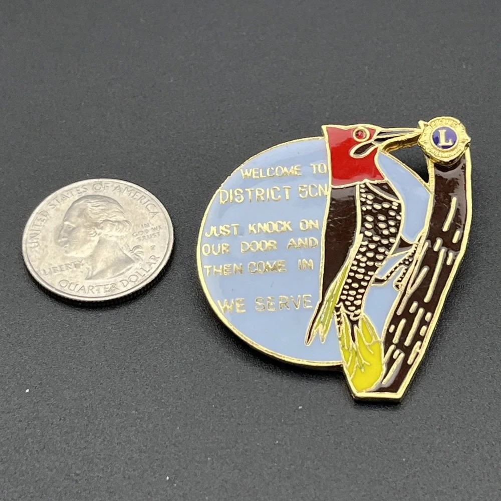 Lions Club District 5CN Woodpecker Lapel Hat‎ Pin